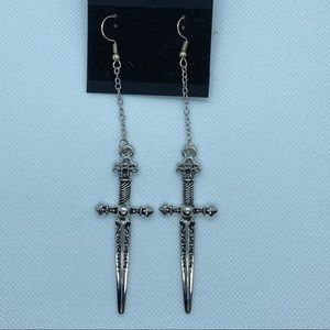 SILVER HAND MADE SWORD EARRINGS